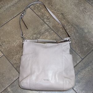 Coach Park Avery Leather Shoulder Crossbody Bag Bucket Hobo Light Gray